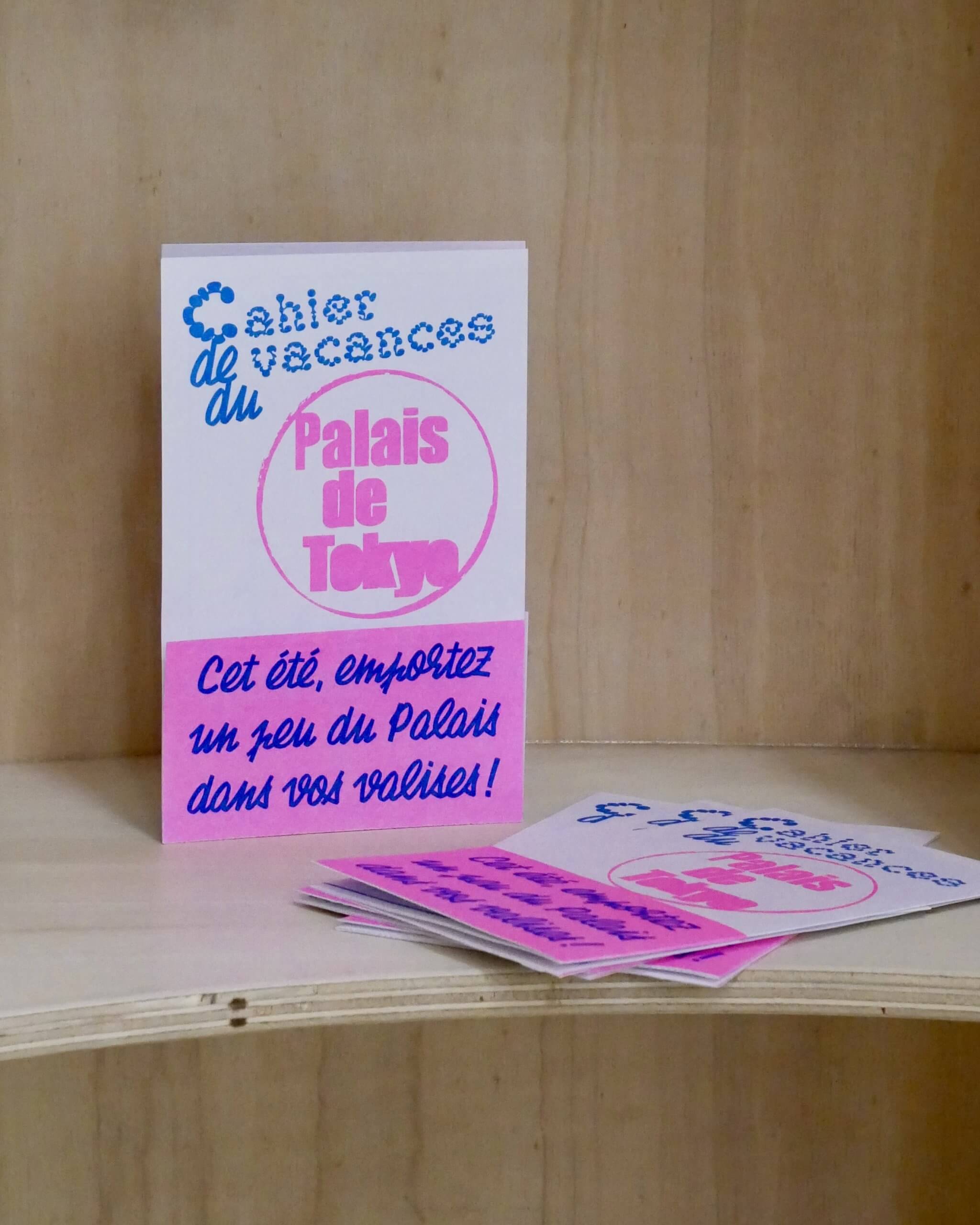 Couverture bleu et rose fluo du dépliant