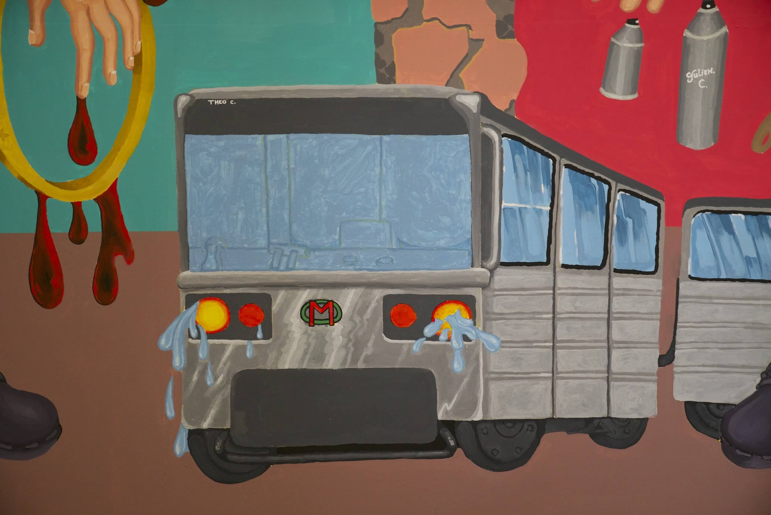 Détail de la fresque de Julien et Thami