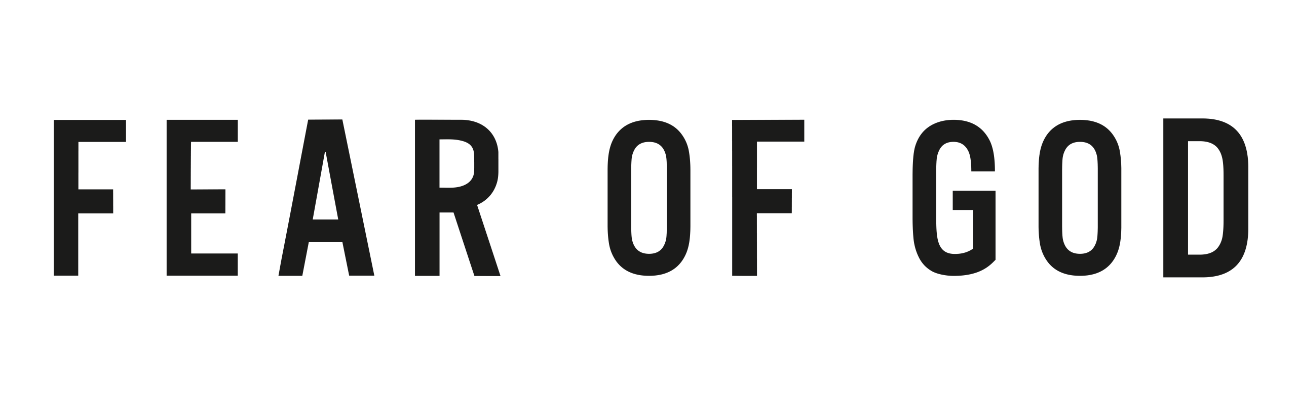 The phrase FEAR OF GOD displayed in large, bold, black capital letters on a plain white background.