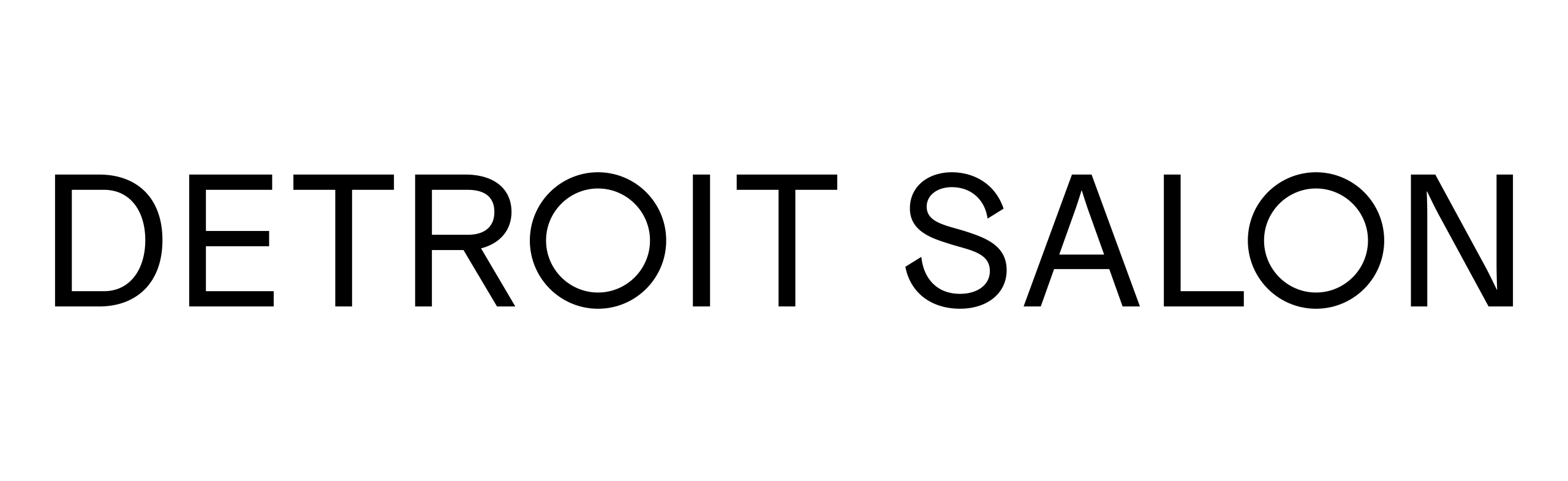 Black text in all capital letters spells DETROIT SALON on a light gray background.