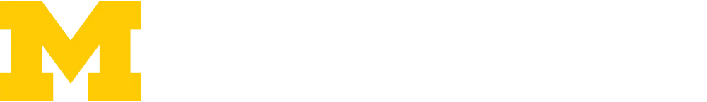 University of Michigan block M logo followed by the words Arts Initiative in bold, white, uppercase letters on a black background.