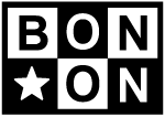 Une image en noir et blanc montrant le mot BON en lettres grasses, avec un symbole d'étoile sous la lettre B et toutes les lettres et symboles dans des boîtes séparées.